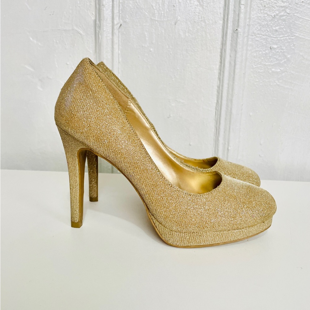 Gold Glitter High Heels